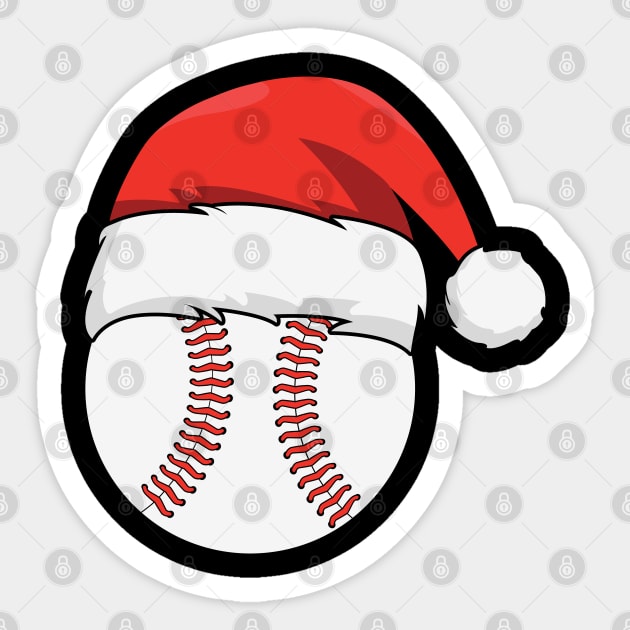 Baseball Santa Hat Christmas Gift For Baseball Fans Sticker by BadDesignCo